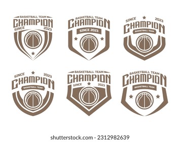 Basketball logo collection, emblem set collections. Basketball logo badge template bundle