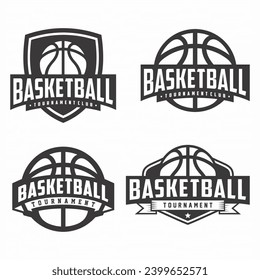 Basketball logo collection, emblem set collections. Basketball logo badge template bundle