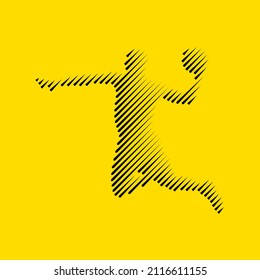 Basketball logo concept. Vector illustration isolated on the yellow. Sport icon design.