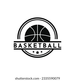 Basketball logo design creative idea, basketball logo design vintage retro