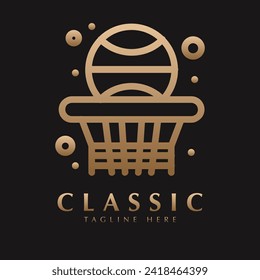 basketball logo design icon vector