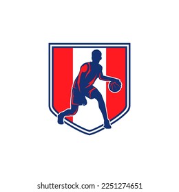basketball logo design. basketball player 