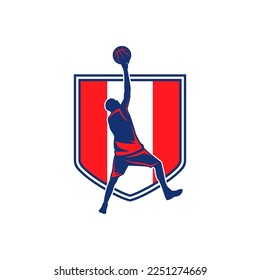 basketball logo design. basketball player 