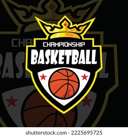 Basketball logo design premium vector