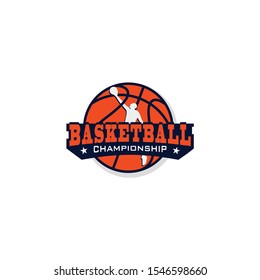 Basketball Logo Design Silhouette Basketball Player Stock Vector ...