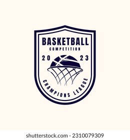 Basketball logo design template simple style design vector