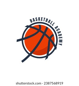 Plantilla de diseño del logotipo de baloncesto diseño de estilo sencillo vector