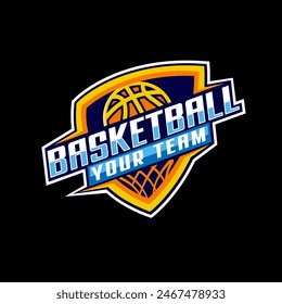Basketball logo design template simple style design vector