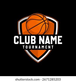 Basketball logo design template, basketball team, basketball tournament logo design vector
