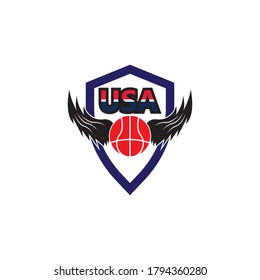 Ilustración vectorial del diseño del logotipo de baloncesto