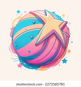 Basketball logo design for women or girls team. Vector illustration