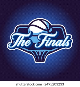 Basketball logo, emblem, designs with ball. The Finals badge vector illustration