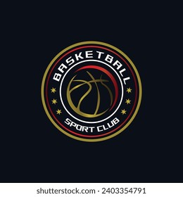 Logo de baloncesto plantilla de diseño gradiente club deportivo