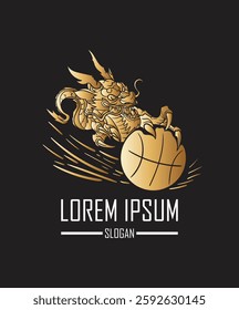 basketball logo icon with character design