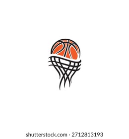 Diseño de Vector plano de icono de logotipo de baloncesto.