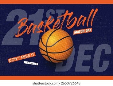 Basketball Logo ID with Blue Grunge Background and with Doodles or Elements