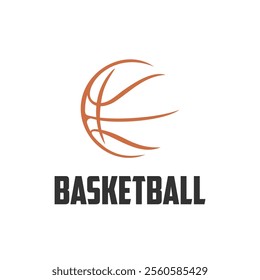 basketball logo lineart simple vector illustration template icon graphic design.