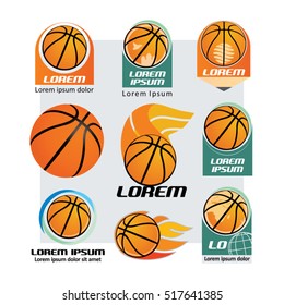 Basketball and logo set