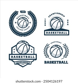 Basketball Logo Set Template Design