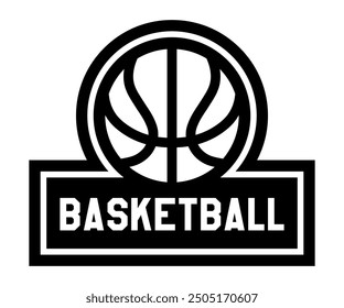 Basketball logo. Sport games. Sporting ball emblem. T shirt print.