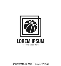 Basketball logo template design. Minimalist basketball logo with modern frame vector design