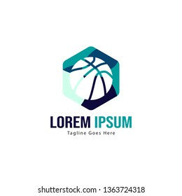Basketball logo template design. Minimalist basketball logo with modern frame vector design