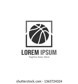 Basketball logo template design. Minimalist basketball logo with modern frame vector design