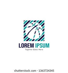 Basketball logo template design. Minimalist basketball logo with modern frame vector design
