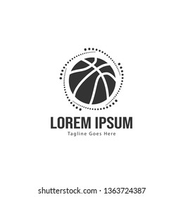 Basketball logo template design. Minimalist basketball logo with modern frame vector design