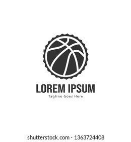 Basketball logo template design. Minimalist basketball logo with modern frame vector design