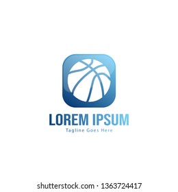 Basketball logo template design. Minimalist basketball logo with modern frame vector design