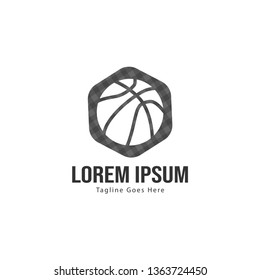 Basketball logo template design. Minimalist basketball logo with modern frame vector design