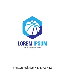 Basketball logo template design. Minimalist basketball logo with modern frame vector design