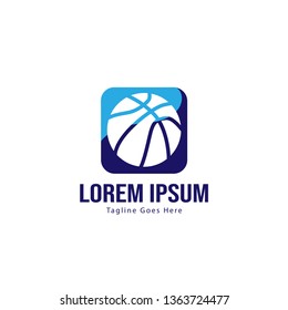 Basketball logo template design. Minimalist basketball logo with modern frame vector design