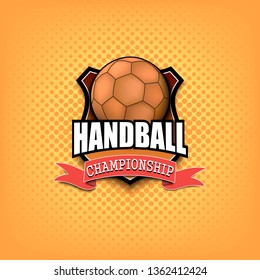 Basketball logo template design. Vintage Style. Isolated on orange background. Vector illustration