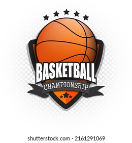 Basketball logo template design. Basketball logo. Vintage Style. Vector illustration on isolated background