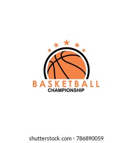 Basketball Logo Template Vector, Isolated On White Background