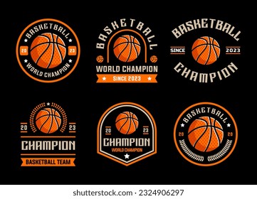 Basketball logo vector bundle, emblem set collections. Basketball logo badge template bundle