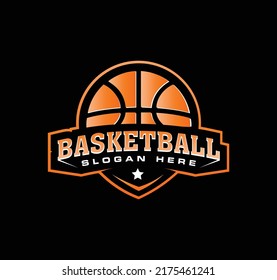 Basketball logo vector graphic for any business especially for sport team, club, community.