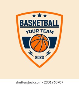 Basketball-Logo-Vektorgrafik einzeln, Emblem-Set-Kollektionen. Basketball-Logo-Badvorlage