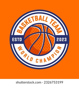 Basketball logo vector isolated. Basketball logo with shield background vector design