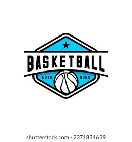 Vector del logo del baloncesto con fondo blanco