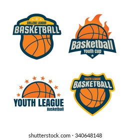 Set Basketball Logos Emblems Labels Design Stock Vector (Royalty Free ...