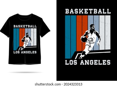 Basketball los angeles silhouette tshirt design