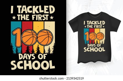 Basketball Lover For Boys Kids Retro Vintage T-Shirt Design