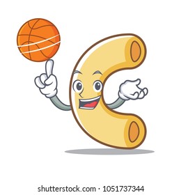 With basketball macaroni character cartoon style