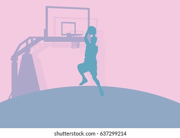 Basketball man player relaxing vector abstract background