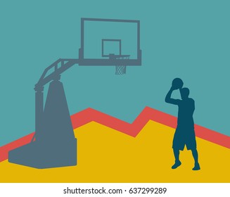 Basketball man player relaxing vector abstract background
