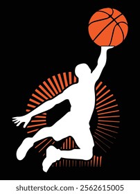 Basketball Man Player Vector File.