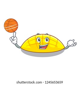 With basketball mango slices isolated on the mascot